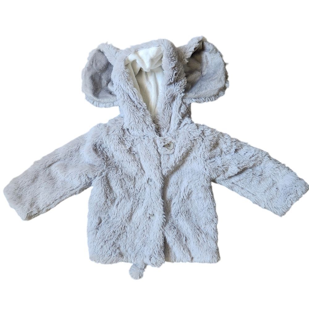 Mudpie Baby Infant Elephant Coat Hooded Size 0-6 months Gray NWT